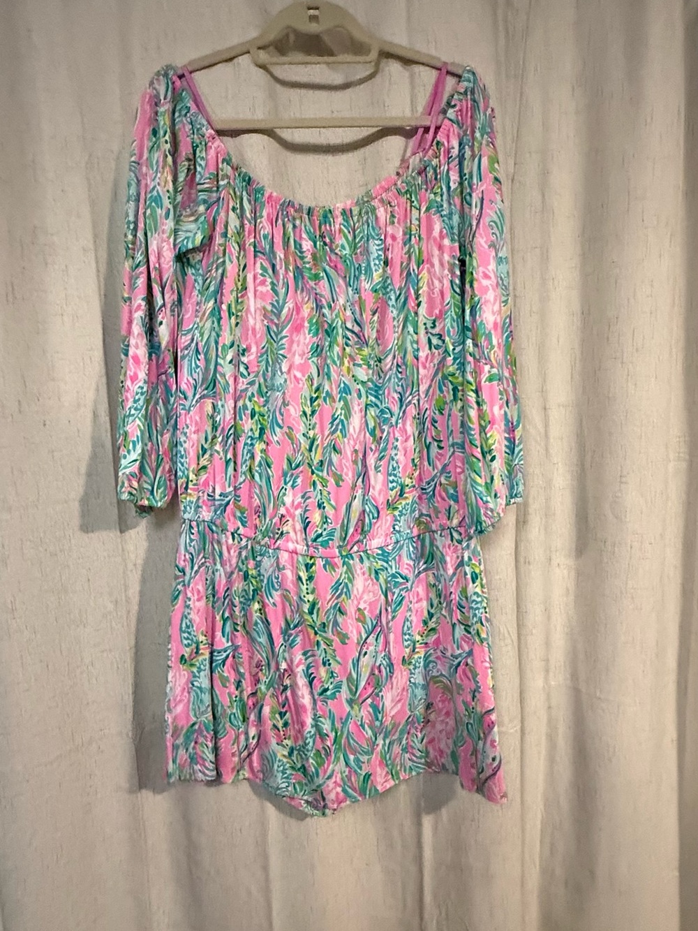 Lilly Pulitzer Pink Multi Off-Shoulder Romper